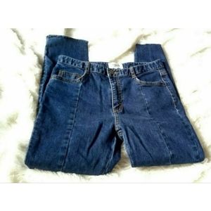 Evidnt skinny stretch cropped ankle raw hem blue denim jeans size 28